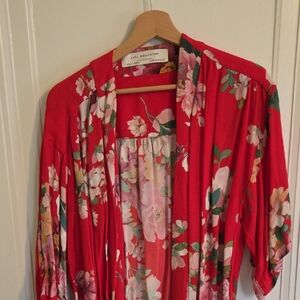 Zara Red Kimono with Floral Design